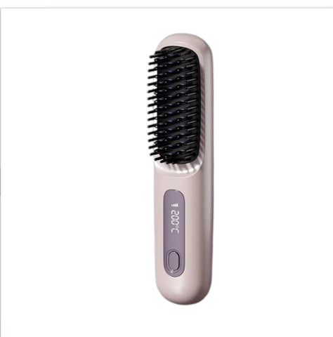Wireless Hair Straightener Brush – Portable Heat Styling Tool