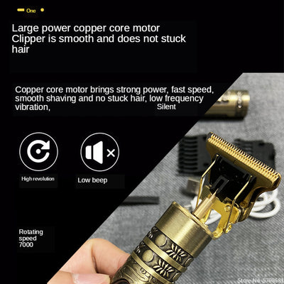 T9 Retro Electric Hair Clipper with LCD Display