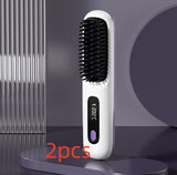 Wireless Hair Straightener Brush – Portable Heat Styling Tool