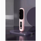 Wireless Hair Straightener Brush – Portable Heat Styling Tool