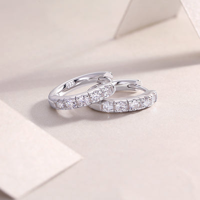 Summer Iced Tea - Fashionable And Luxurious Diamond Jewelry Set With Moissanite S925 Sterling Silver And Platinum-plated Stud Earrings