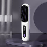 Wireless Hair Straightener Brush – Portable Heat Styling Tool