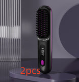Wireless Hair Straightener Brush – Portable Heat Styling Tool