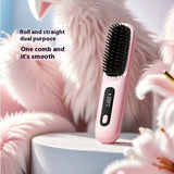 Wireless Hair Straightener Brush – Portable Heat Styling Tool