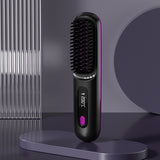 Wireless Hair Straightener Brush – Portable Heat Styling Tool