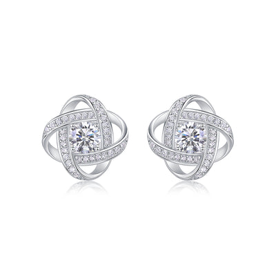 Hope Beam - A Fashionable And Luxurious Diamond Jewelry Piece Set With Half-carat Moissanite S925 Sterling Silver And Platinum-plated Stud Earrings
