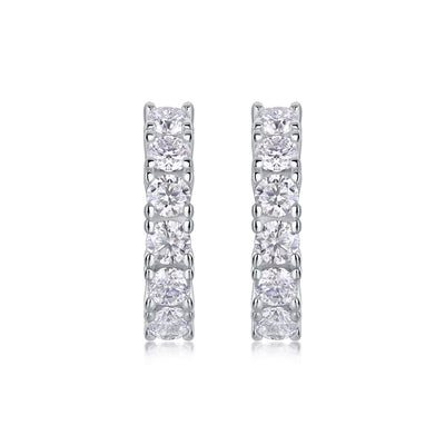 Pursuit - Fashionable And Luxurious Diamond Jewelry Earrings Set With Moissanite S925 Sterling Silver And Platinum-plated Stud Earrings