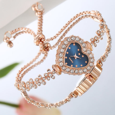 Diamond Love Women's Watch – Elegant Flower Chain Diamond-Embedded Design
