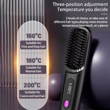 Wireless Hair Straightener Brush – Portable Heat Styling Tool